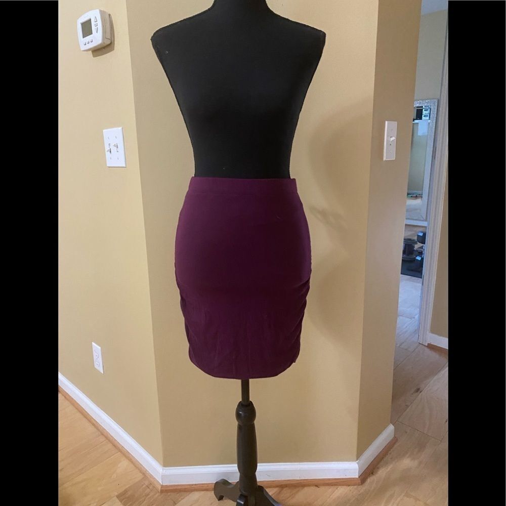 Victoria’s Secret Purple Plum High Bodycon Mini Skirt with Side Ruching